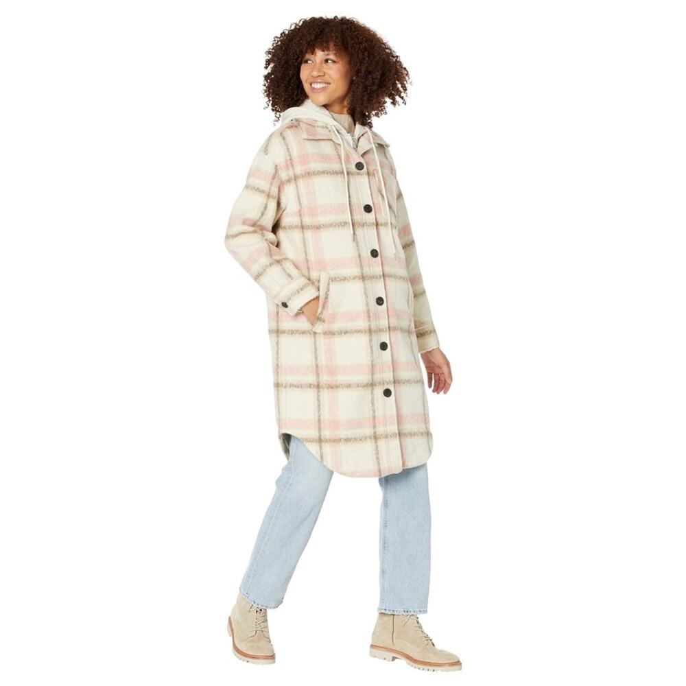 Avec Les Filles Plaid Flannel Shirt Jacket Shacket - Picture 2 of 8